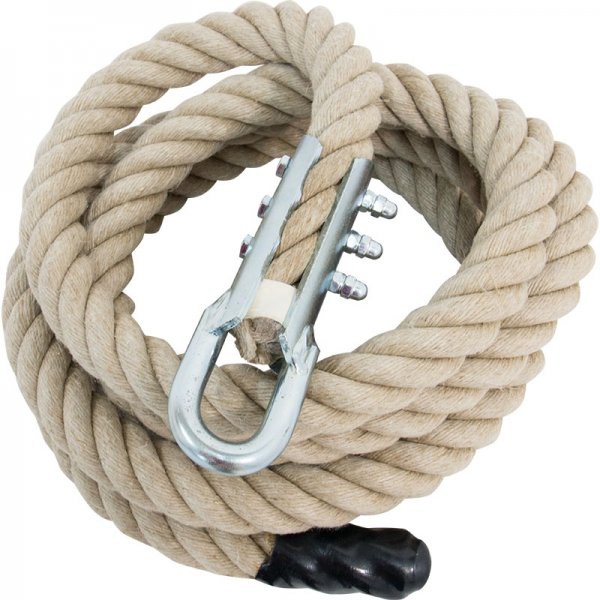 Climbing rope with eyelet